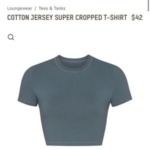 SKIMS Cotton Jersey Super Cropped T-Shirt Kyanite- NEVER BEEN WORN